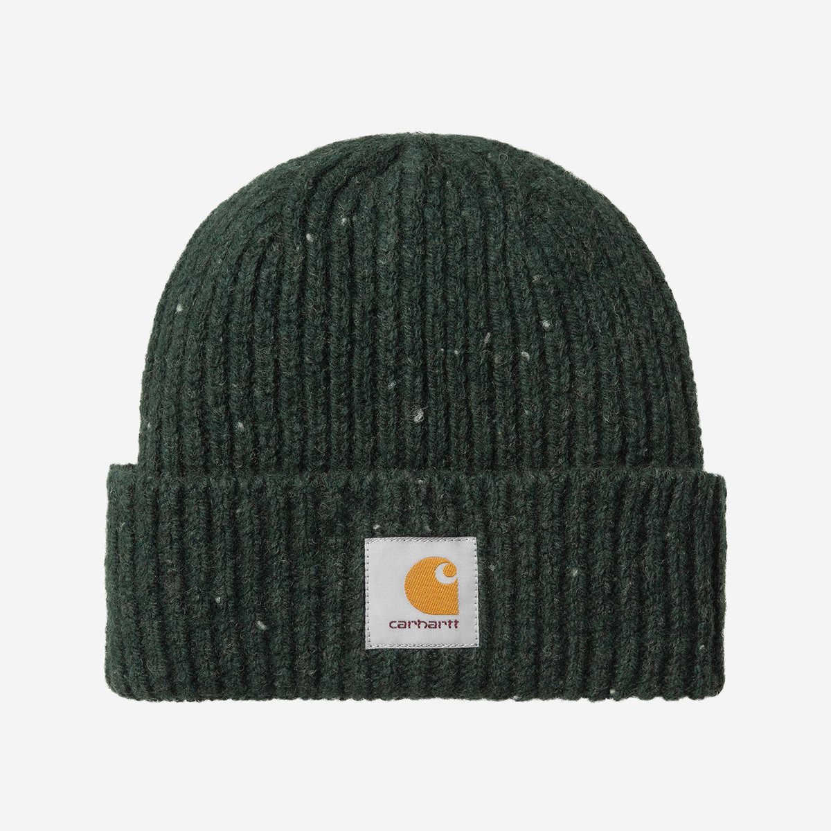 Bonnet Carhartt WIP Anglistic moucheté, coloris Dark Scarab