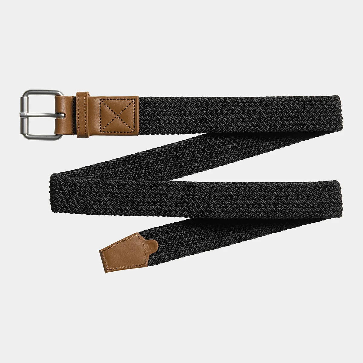 Ceinture tissée Carhartt WIP Jackson Belt, coloris noir et cognac