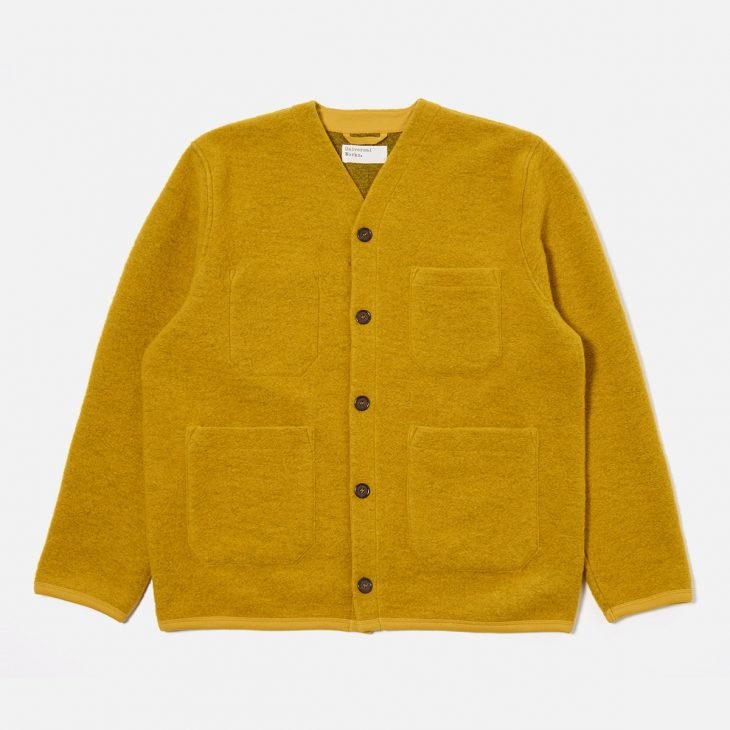 Universal Works . Cardigan Wool Fleece . Yellow - M